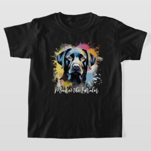 Black Lab Colourful Splash Personalised Text T-Shirt
