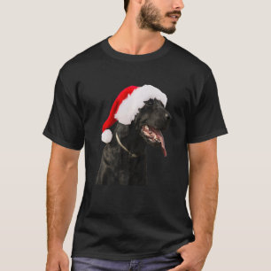 Black Lab Cute Dog Santa Hat Christmas Labrador Re T-Shirt