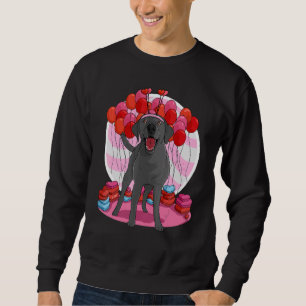 Black Lab Cute Labrador Retriever Heart Valentine Sweatshirt