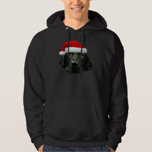Black Lab Cute Santa Hat Image Christmas Hoodie