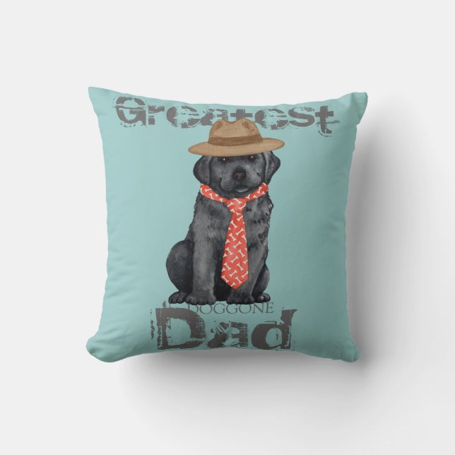 Black Lab Dad Cushion (Front)
