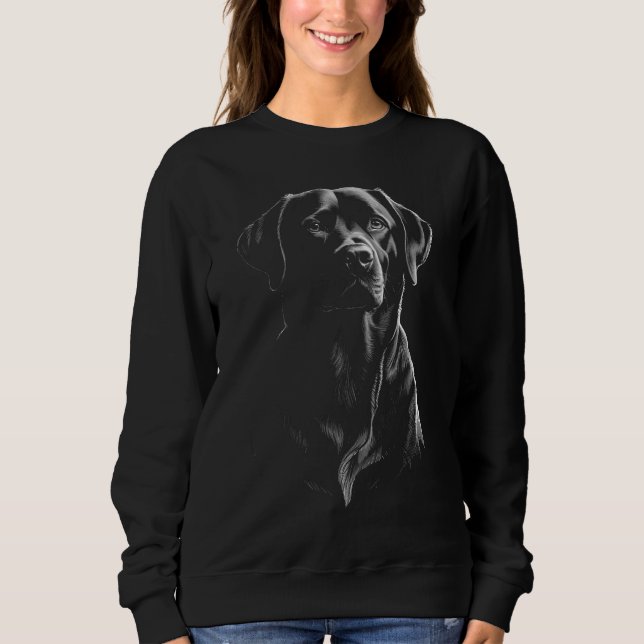 Black Lab Dark Art Dog Mom Sweatshirt (Front)