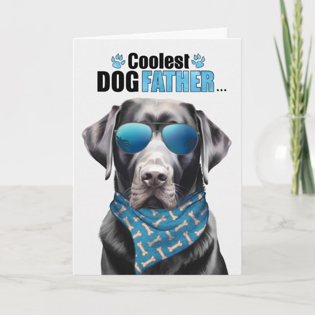 Black Lab Dog Coolest Dad Father's Day Holiday Card (Front)