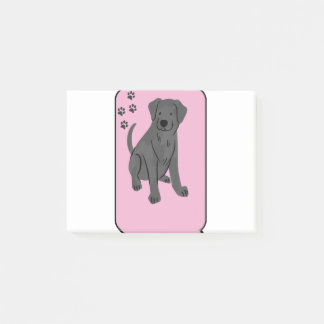 Black lab dog cup post-it notes