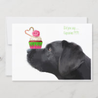 Black Lab Dog & Cupcake - Dog Lover Birthday Party