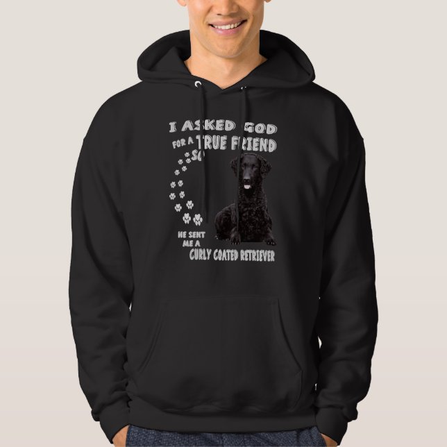 Black Lab Dog Curly Coated Retriever Mum Curly Coa Hoodie (Front)