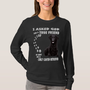 Black Lab Dog Curly Coated Retriever Mum Curly Coa T-Shirt
