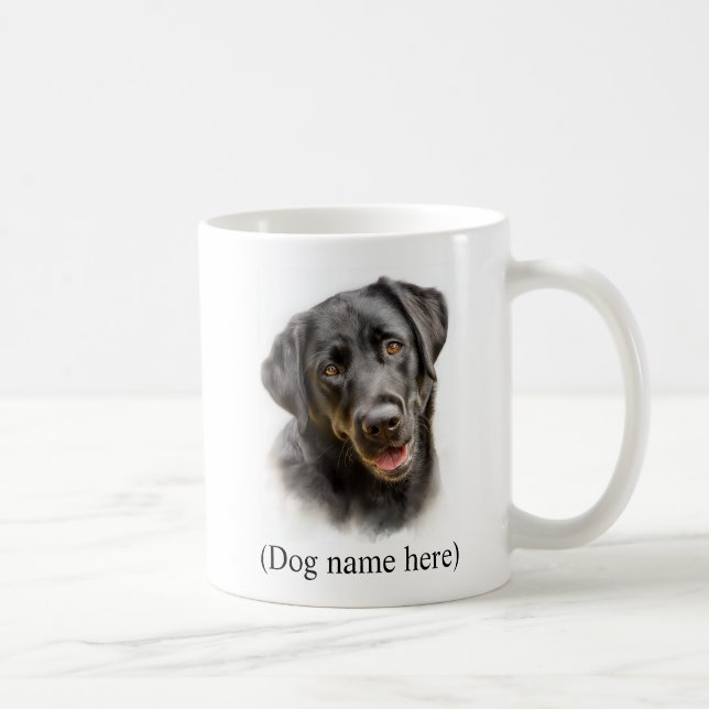 Black Lab Dog Dad Personalized Gift Coffee Mug (Right)