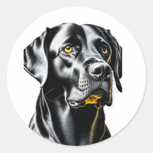 Black Lab   Dog Lovers Classic Round Sticker