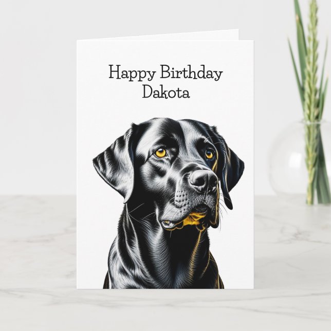 Black Lab Dog Lovers | Personalised Birthday Card (Front)