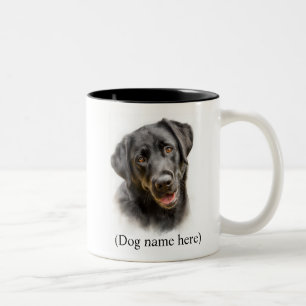 Black Lab Dog Mom Personalized Gift Two-Tone Coffee Mug