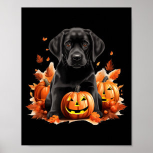 Black Lab Dog Mum Dad Halloween Fall Funny Poster