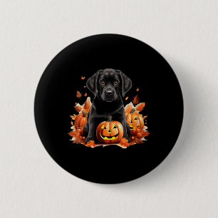 Black Lab Dog Mum Dad Halloween Fall Funny V-Neck 6 Cm Round Badge