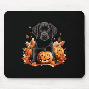 Black Lab Dog Mum Dad Halloween Fall Funny V-Neck Mouse Pad