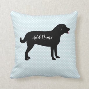 Black Lab Dog Personalised Name  Cushion