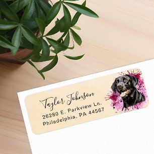 Black Lab Dog Return Address Label
