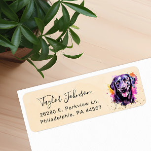 Black Lab Dog Return Address Label