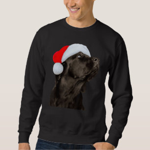 Black Lab Dog Santa Hat Christmas Cute Labrador Re Sweatshirt