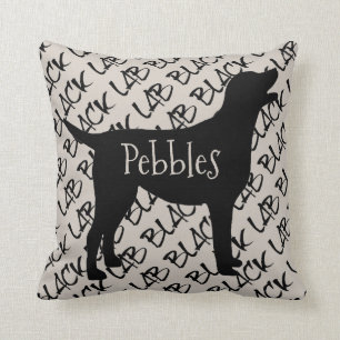 Black Lab Dog Silhouette Cushion