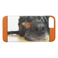 BLack Lab Dog With Butterfly