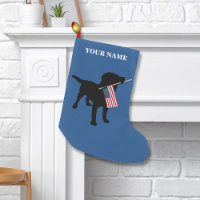Black Lab Dog with USA American Flag, 4th of July
