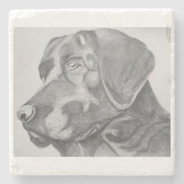 Black lab drink coaster (Front)