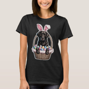 Black Lab Easter Bunny Dog In Sket Funny Labrador T-Shirt