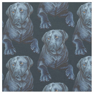 Black Lab Fabric Blue Dog Fabric Dog Pattern