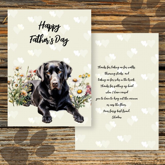 Black Lab Fathers Day Message folded card (Creator Uploaded)