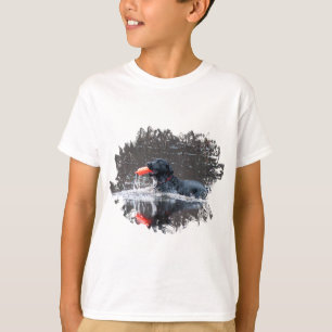 Black lab fetching floatie T-Shirt