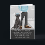 Black Lab from the Dog Father's Day Funny Card<br><div class="desc">Father's Day wishes from the lab for his Dogfather,  life coach,  trainer,  belly rubber and best friend features a fun illustration of a Labrador Retriever in a blue hat and matching sunglasses.</div>