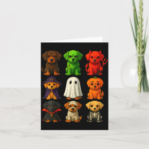 Black Lab Halloween Labrador Puppies In Costume Card