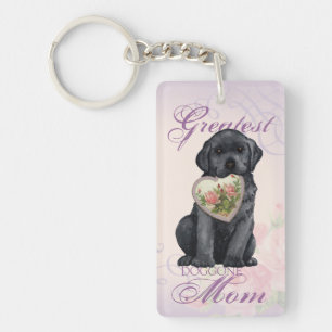 Black Lab Heart Mum Key Ring