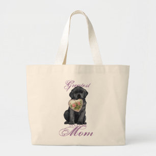 Black Lab Heart Mum Large Tote Bag