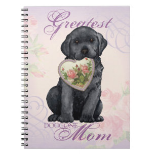 Black Lab Heart Mum Notebook