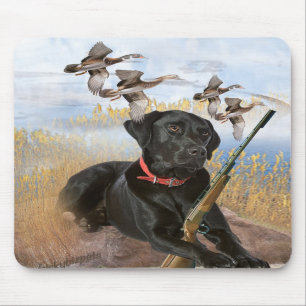 Black Lab Hunts Mousepad