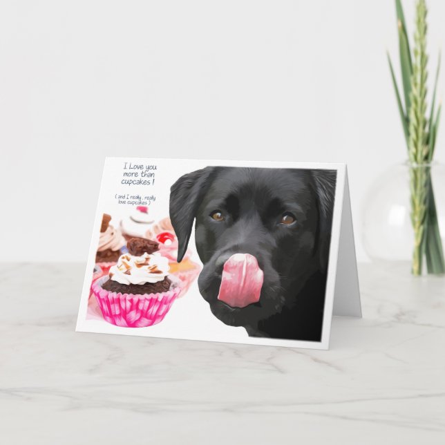 Black Lab I Love You Card - Dog I Love You (Front)