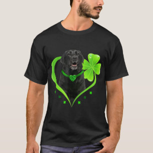 Black Lab In Shamrock Heart St Patricks Day Gift D T-Shirt