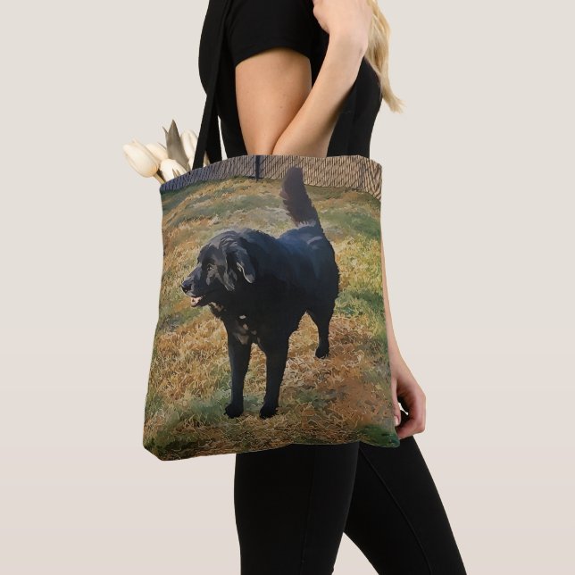 Black Lab In The Fall Sun Tote Bag (Close Up)