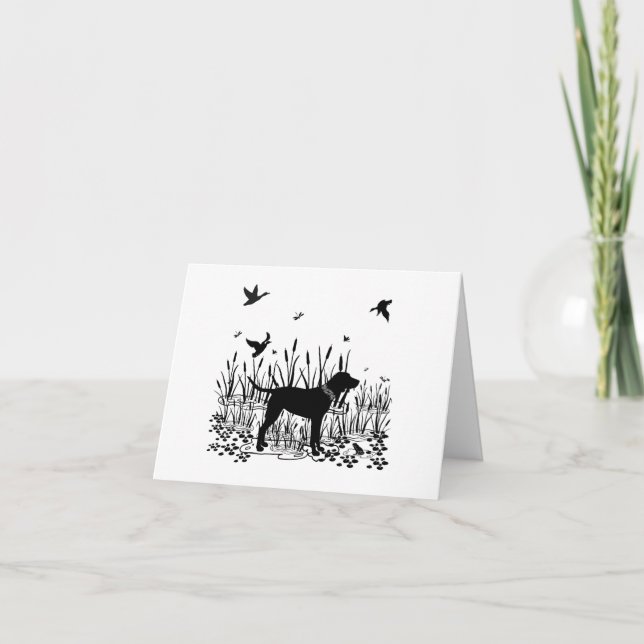 Black Lab in the Marsh Note Card (Front)