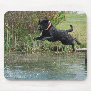 Black Lab Jumping mouse pad