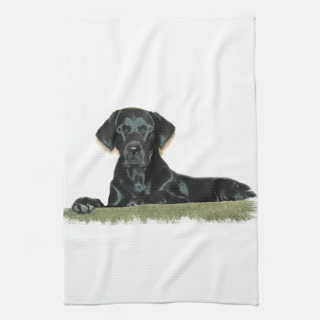 Black Lab Kitchen Towel (Vertical)