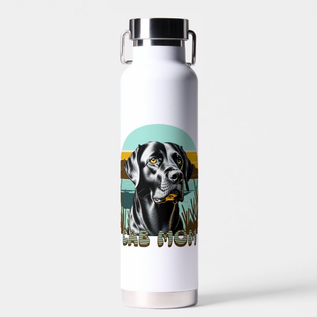 Black Lab | Lab Mum Dog Personalised Water Bottle (Front)