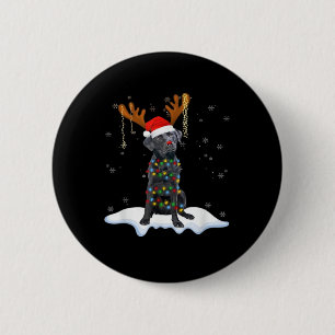 Black Lab Labrador Christmas Tree Light Pajama Dog 6 Cm Round Badge