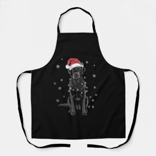 Black Lab Labrador Christmas Tree Light Pajama Dog Apron
