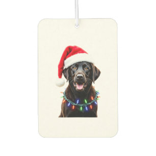 Black Lab Labrador Christmas Tree Light Pajama Dog Car Air Freshener