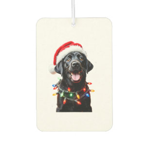 Black Lab Labrador Christmas Tree Light Pajama Dog Car Air Freshener