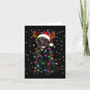 Black Lab Labrador Christmas Tree Light Pajama Dog Card
