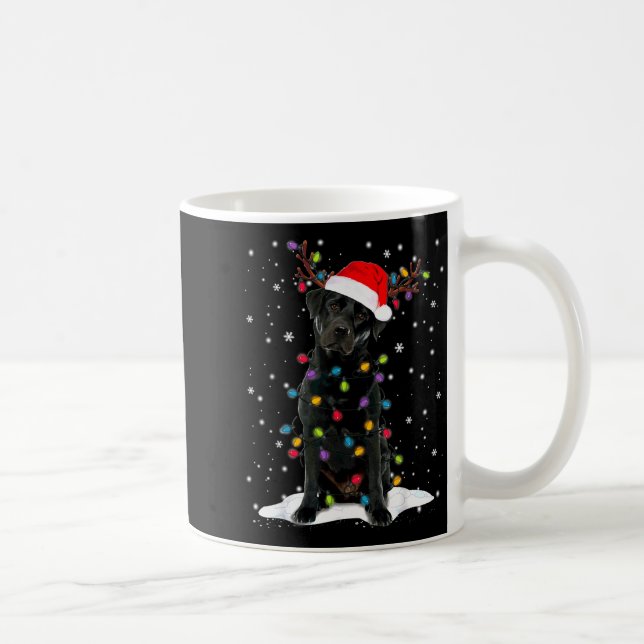 Black Lab Labrador Christmas Tree Light Pajama Dog Coffee Mug (Right)