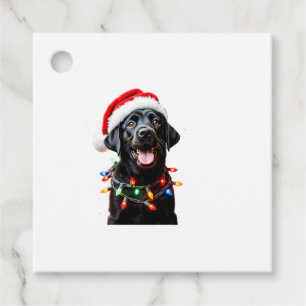 Black Lab Labrador Christmas Tree Light Pajama Dog Favour Tags